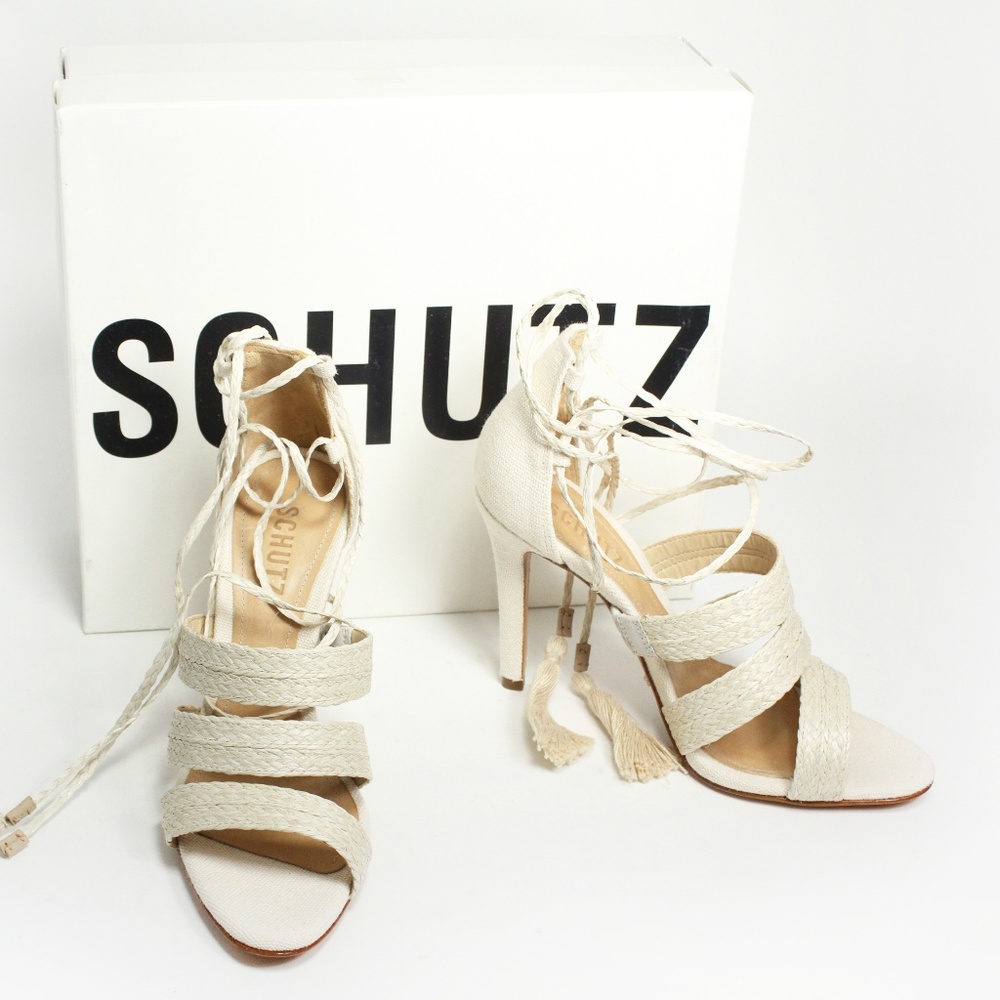 Sandal Tassle Heels Sand Color SCHUTZ Brazilian